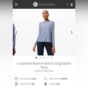 Lululemon long sleeve Back in Action *Rulu